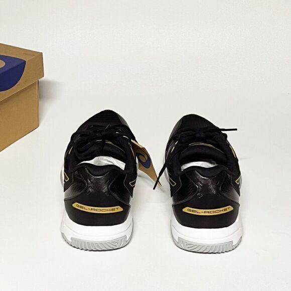 ASICS GEL-Rocket 10 Volleyball Shoes Men’s Size 11.5 Black/Gold 1071A054-002 NWB - Picture 6 of 17